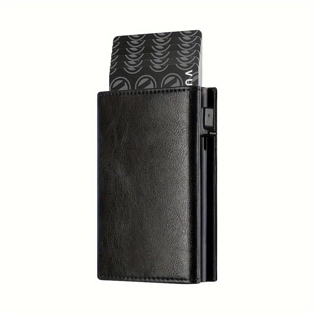 Carbon Fiber Minimalist Wallet for Men with Magnetic Closure, Airtag Compatible, ID Window and Zipper Coin Pocket