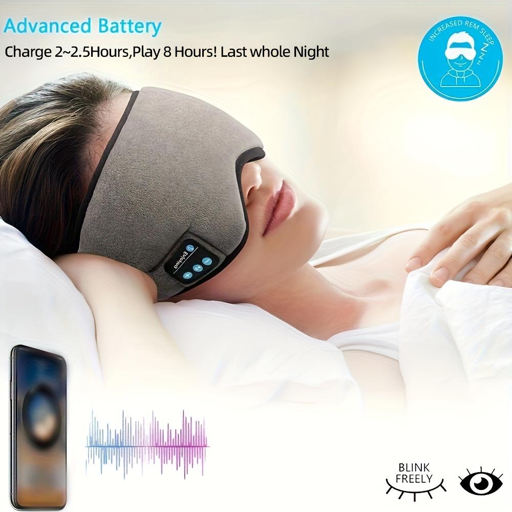 Wireless Sleep Mask Sleep Headphones, Adjustable & Music Travel Sleeping Headset, With Built-in Speakers And Microphone, Hands-Free, For Air Travel, Siesta And Sleeping