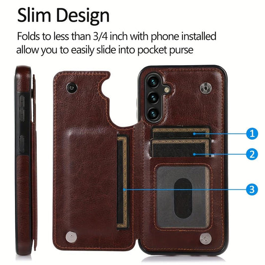 PU Leather Card Holder Wallet Case for Samsung Galaxy A14 A54 A52 A72 A42 A32 A22 A82 A13 A33 A53 A73 Kickstand Durable Shockproof Cover