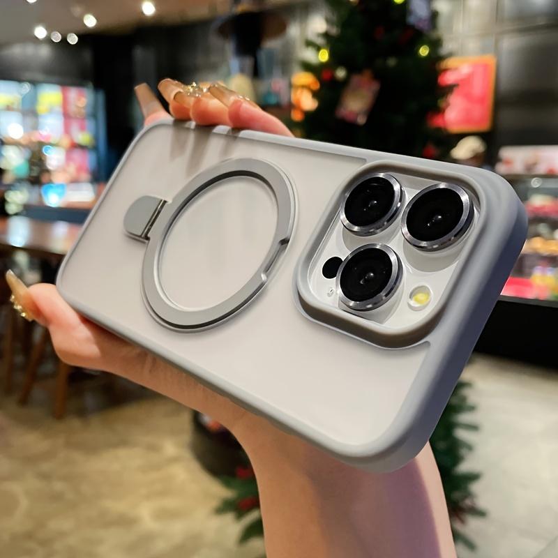 Luxury Magnetic Wireless Charger Invisible Ring Stand Phone Case For IPhone 15 14 13 12 11 Pro Max Plus Military Grade Shockproof Armor Silicone Bumper Matte Protective Cover