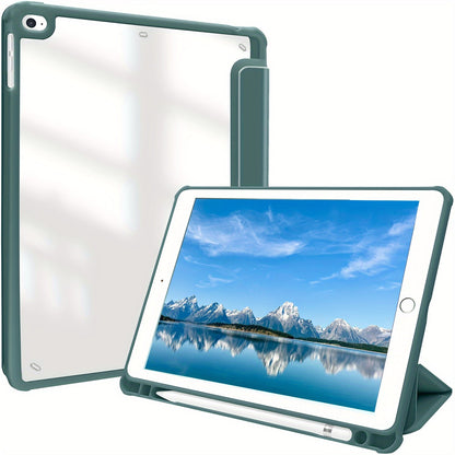Premium Case For IPad Air 1/Air 2/Air 3/Air 4/Air 5, For IPad 5th/6th/7th/8th/9th/10th Generation, For IPad Pro 12.9 Inch 2020/2021/2022, For IPad Pro 11 Inch 2018/2020/2021/2022 With Pen Holder,  Shockproof Cover W/Clear Transparen