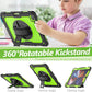 iPad Pro 12.9 inch Case 6th 2022 2021 5th Generation iPad Pro 12.9 Inch 2020 4th Gen with Screen Protector Pencil Holder Kids Shockproof Rugged Silicone Cover 360 Stand Hand Strap Black