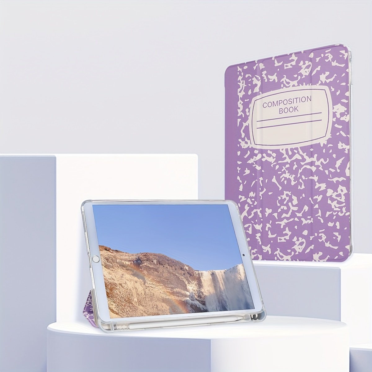 Notebook Pattern Case For Tablet, Wear-resistant Magnetic Suction Automatic Sleeping Wake Three-fold Two Stand Modes, New Literary Style Protective Cover, Suitable For Ipad Mini4/5/mini6/9.7/10.2/10.5/10.9/11/10 Generation Models. Pen Not Included