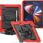 iPad Pro 12.9 inch Case 6th 2022 2021 5th Generation iPad Pro 12.9 Inch 2020 4th Gen with Screen Protector Pencil Holder Kids Shockproof Rugged Silicone Cover 360 Stand Hand Strap Black