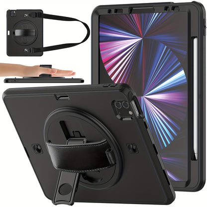 Case For IPad Air 4/Air 5 10.9-inch, For Pro 11-inch2022/2021/2020/2018; With Strong Protection, Screen Protector, Hand Strap, Shoulder Strap, Rotating Stand, Pencil Holder