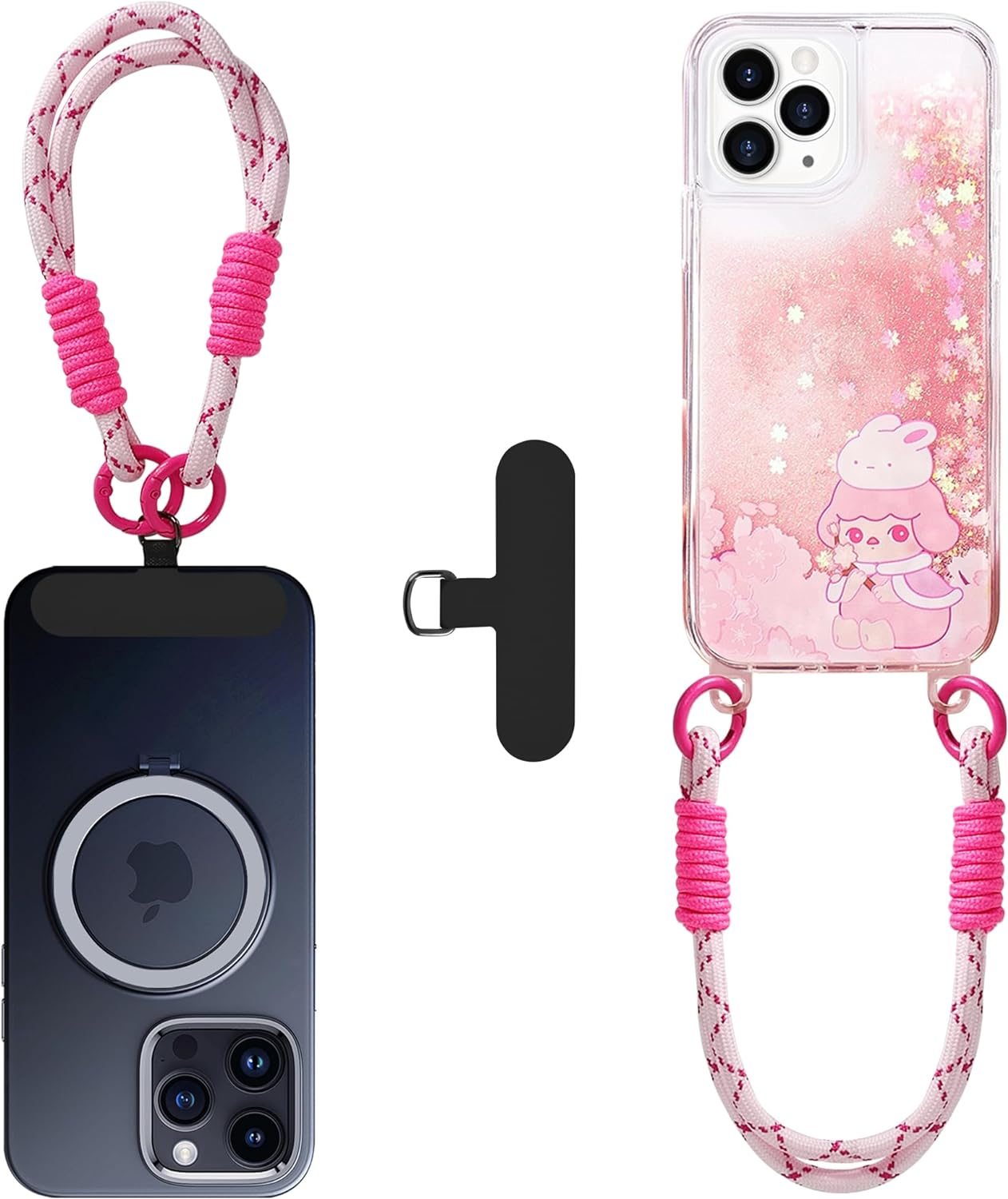 Diamond Wrist Strap Phone Lanyard Rhinestone Bling Glitter Lanyard With Phone Tether Tab Phone Wristlet Strap
