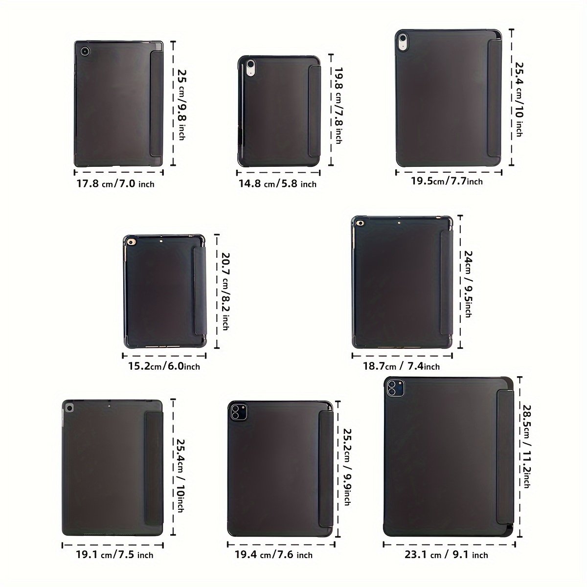 A Solid Color With A Pen Slot And Anti-drop Corners, Magnetic Sleep, Three-fold, Two Types Of Bracket, Honeycomb Heat Dissipation Bottom Shell Tablet Protective Cover Suitable For Mini4/mini5th/mini6/9.7/10.2/10.5/10.9/11/10th/12.9 Apple Models, Different