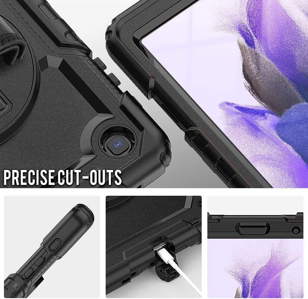 Samsung Galaxy Tab A7 Lite Case 8.7 inch 2021(SM-T220/T225/T227), with Screen Protector Pencil Holder Kids Shockproof Silicone Cover 360 Stand Hand Strap for Galaxy Tablet A7 lite,Purple