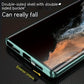 No Fingerprint Identification, Cannot Be Used Normally With Phone Film, Not Shockproof, Full-coverage Phone Case For Samsung Galaxy S23 S21 S22 Ultra, 360° Flip Metal Plated Phone Case With HD Tempered Glass Full Screen Protective Cover