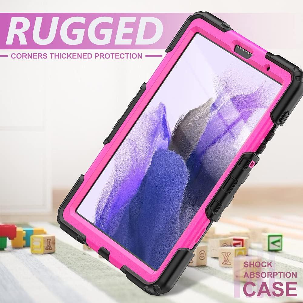 Samsung Galaxy Tab A7 Lite Case 8.7 inch 2021(SM-T220/T225/T227), with Screen Protector Pencil Holder Kids Shockproof Silicone Cover 360 Stand Hand Strap for Galaxy Tablet A7 lite,Purple