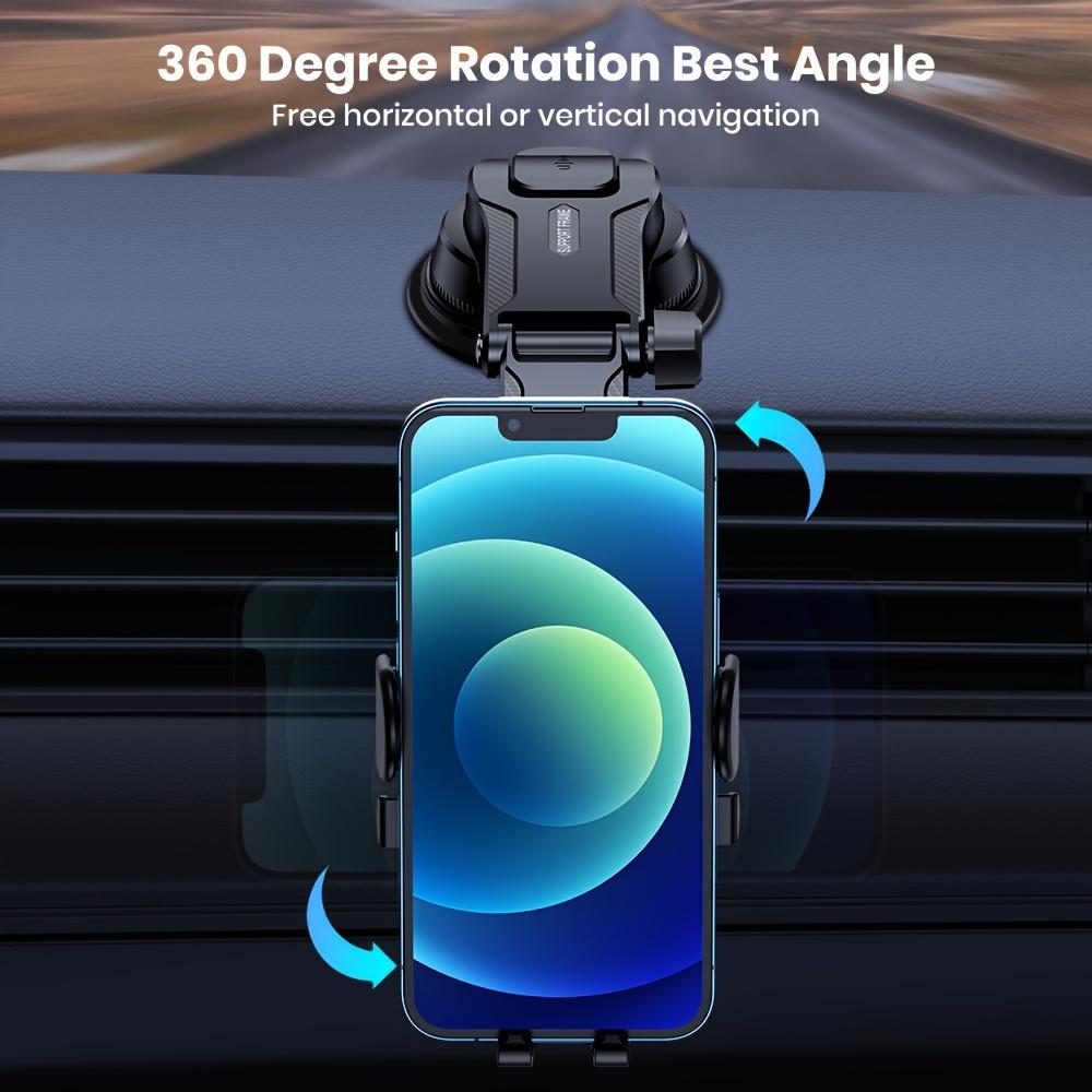 TOPK Upgraded Adjustable Phone Holder for Car Dashboard - Horizontally and Vertically Compatible with All Phones