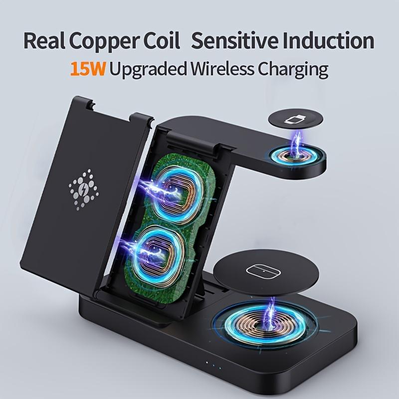 For Samsung Galaxy Watch, 4in1 Wireless Charge, 15W Fast Charging, Wireless Charging Station, For Samsung Series/Android/iPhone15/14/13/12/11/XR/X/8 Series, For Samsung Earphone/AirPods2/3/Pro, Watches Are Only Suitable For The Samsung Series.
