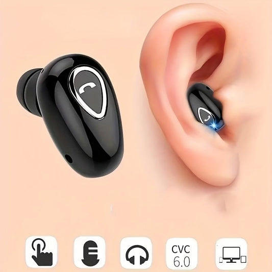 1pc Wireless Earphone Mini Invisible In-Ear Sports Earbuds With Microphone Stereo Headphones