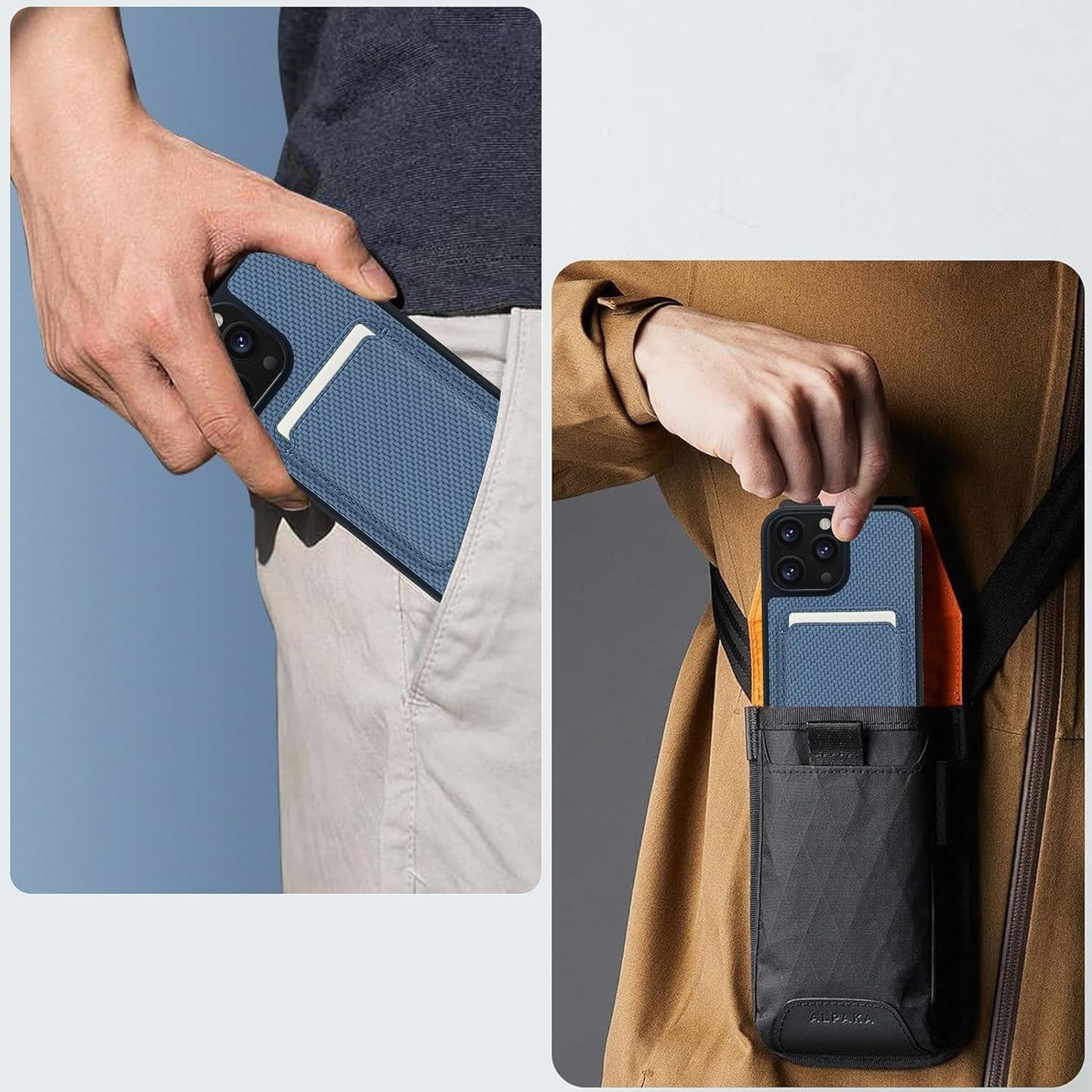 Magnetic Phone Case for iPhone 13 Pro Max 2021 Compatible with Mag-Safe,PU Leather iPhone 13 Pro Max 6.7 inch Case with Detachable Phone Card Holder,Card Slot Wallet Phone Case Blue