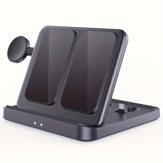 Foldable 3 In 1 Wireless Charger For Samsung Galaxy Z Fold 5 4 Flip 4 S23 S21 NOTE Series 3 In 1 Fast Charging Station For Galaxy Watch 6/5/4/3 Series Active 1/2 Galaxy Buds2 Pro Live