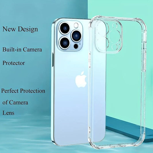 iPhone 14 Plus/15 Plus/12 Pro/11/XR/XS Max Shockproof TPU Case Bundle with Air Cushion Protection, Transparent Sports Style Cover, Wireless Charging Compatible, Military-Grade Drop Tested from 6.6 Feet, Clear Acrylic Back - Creux Design