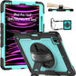 iPad Pro 12.9 inch Case 6th 2022 2021 5th Generation iPad Pro 12.9 Inch 2020 4th Gen with Screen Protector Pencil Holder Kids Shockproof Rugged Silicone Cover 360 Stand Hand Strap Black