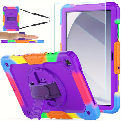 Case for Samsung Galaxy Tab A9 Plus 11 Inch 2023 with Tempered Glass Screen Protector Pencil Holder, Cover for Galaxy A9+ Plus Tablet with Shoulder Strap Hand Strap&Stand