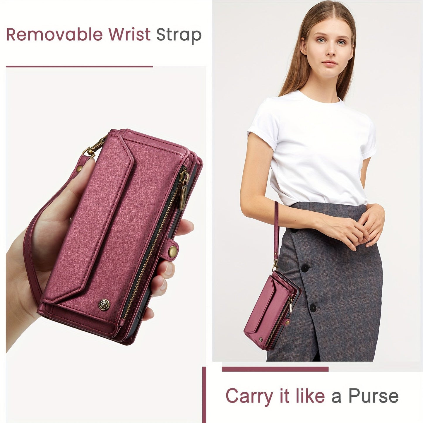 New Flip Wallet Style Phone Case With Zipper, For Samsung Galaxy S10Plus/ S20ultra/ S21plus/S22ultra/S24 Series/S24 Series/A12/A13/ A14/A15/A01S/A53/A54/A71/A72 4G 5G/Galaxy Note 10 Plus/Note20