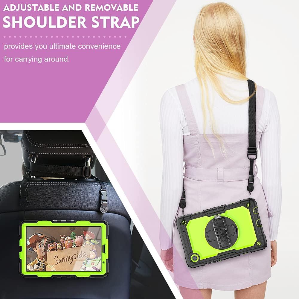 Samsung Galaxy Tab A7 Lite Case 8.7 inch 2021(SM-T220/T225/T227), with Screen Protector Pencil Holder Kids Shockproof Silicone Cover 360 Stand Hand Strap for Galaxy Tablet A7 lite,Purple