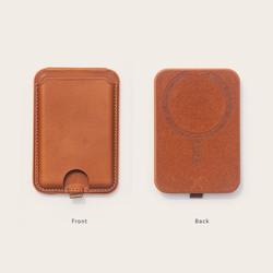 Custom Business Slim Desktop Magnet Leather Card Phone Stand Holders Wallet For Men