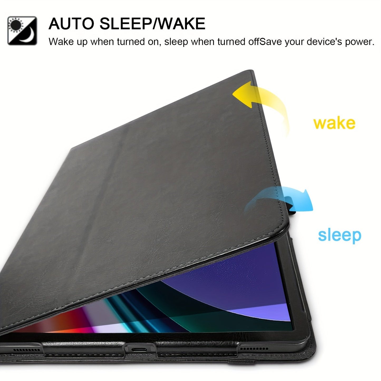 Case For Samsung Galaxy Tab A9+/A9 Plus 11 Inch 2023 Model (SM-X210/X216/X218), Premium Pu Leather Folio Cover With S Pen Holder & Hand Strap With Auto Wake/Sleep, (Note: Only Fits This Model Of Case, Tablet And Pen Not Included)