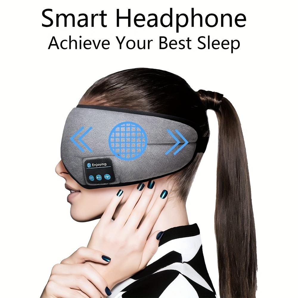 Wireless Sleep Mask Sleep Headphones, Adjustable & Music Travel Sleeping Headset, With Built-in Speakers And Microphone, Hands-Free, For Air Travel, Siesta And Sleeping