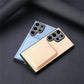 2-in-1 Card Holder With Card Leather Pattern Phone Case For Samsung S22 S23 S24 S24Plus S24Ultra