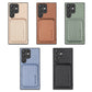 2-in-1 Card Holder With Card Leather Pattern Phone Case For Samsung S22 S23 S24 S24Plus S24Ultra