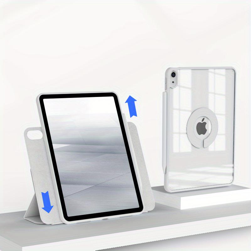 For IPad Case Transparent Acrylic Material Bending Resistant Detachable 720° Rotation TPU Silicone Soft Edge Case For IPad 2022 M2 Pro 11 Ipad 10.2 Inch Ipad 7th 8th 9th Generation 2021 Case Can Be Adsorbed On The Refr