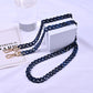 Stylish Red Oblique Chain Net Mobile Phone Case - Double-Use Anti-Lost & Anti-Fall Protection for Women