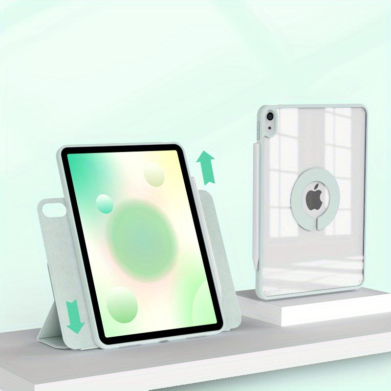 For IPad Case Transparent Acrylic Material Bending Resistant Detachable 720° Rotation TPU Silicone Soft Edge Case For IPad 2022 M2 Pro 11 Ipad 10.2 Inch Ipad 7th 8th 9th Generation 2021 Case Can Be Adsorbed On The Refr