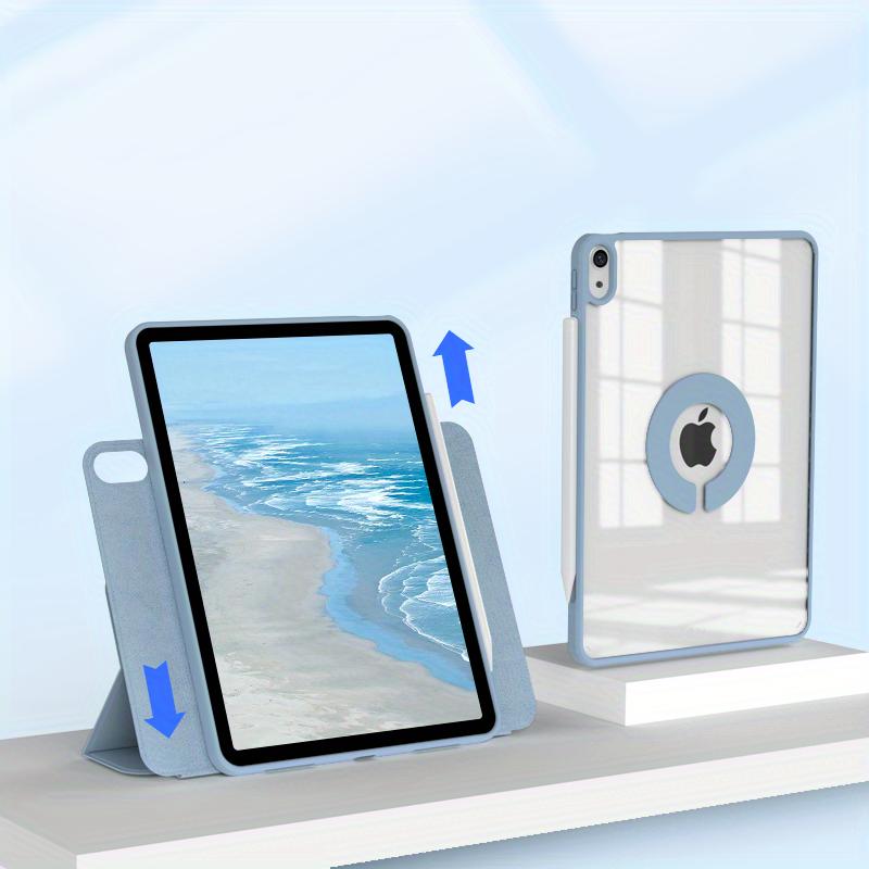 For IPad Case Transparent Acrylic Material Bending Resistant Detachable 720° Rotation TPU Silicone Soft Edge Case For IPad 2022 M2 Pro 11 Ipad 10.2 Inch Ipad 7th 8th 9th Generation 2021 Case Can Be Adsorbed On The Refr