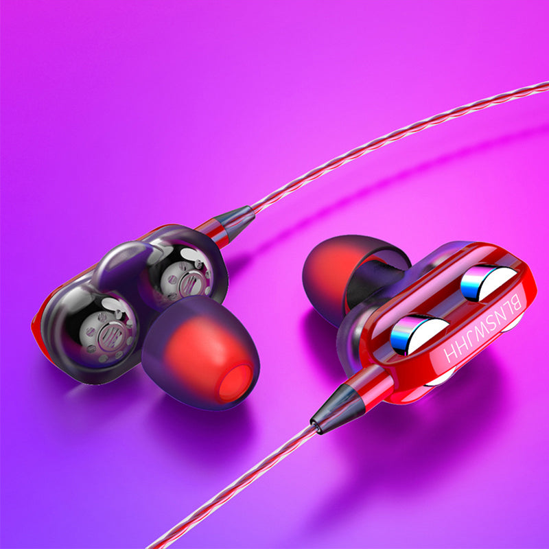 New spot dual-movement in-ear music headset HiFi headset Wire-controlled headset Gaming headset Anchor headset