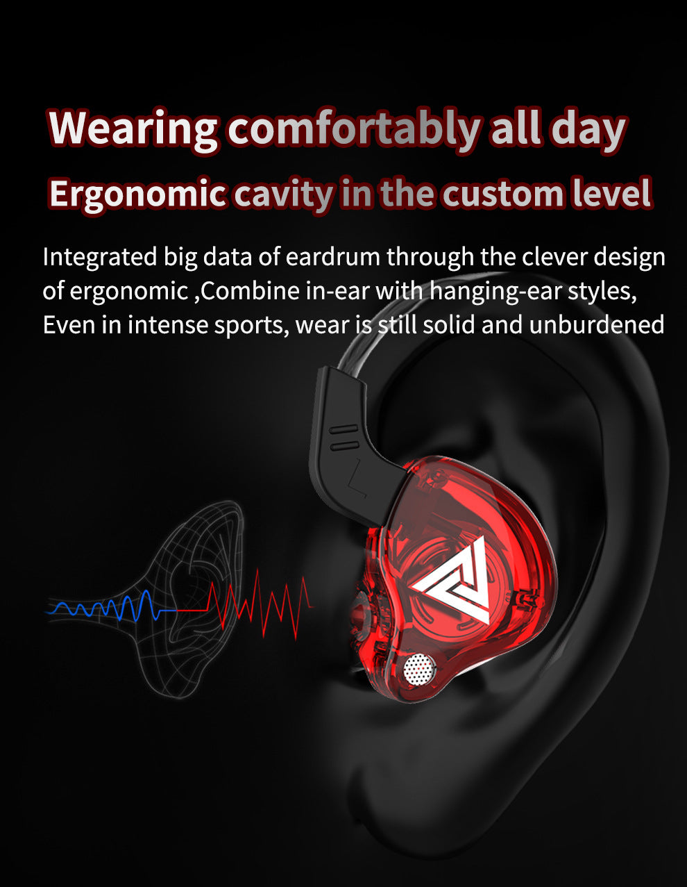 QKZ AK6 sports earphones in-ear wire control with wheat heavy bass mobile phone earphones HIFi earphones game earphones music