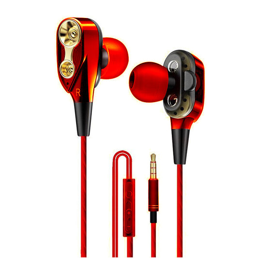 The new dual-moving coil HiFi music wire-controlled headset, gaming headset, sports headset, MIC headset