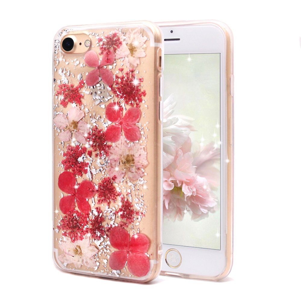 Soft Case for iPhone 7/8 Eternal Dried Real Flowers 3D Handmade
