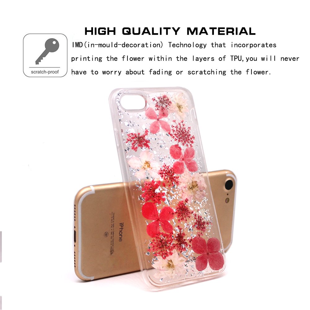Soft Case for iPhone 7/8 Eternal Dried Real Flowers 3D Handmade