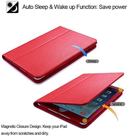 iPad Case 9.7 inch, Magnetic Closure PU Leather Smart Cover