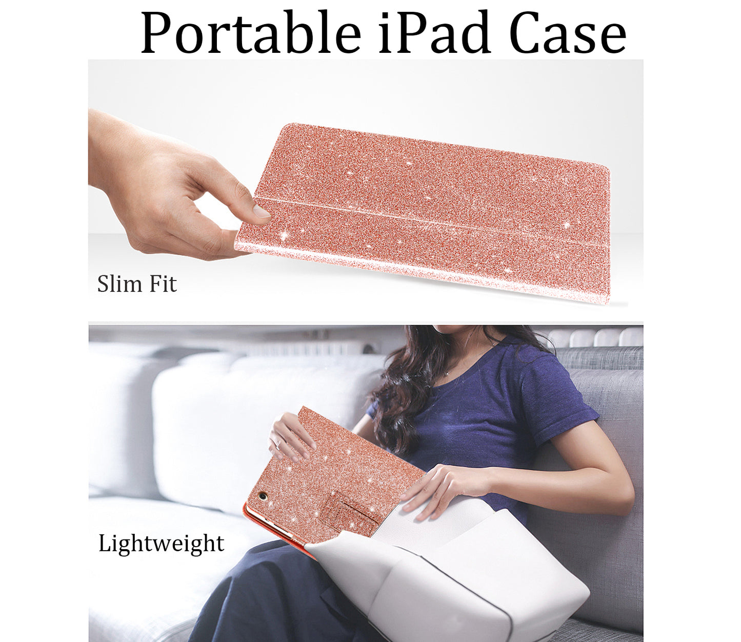 Glitter Smart Cover，iPad Case 9.7 inch  for iPad 2/3/4 generation