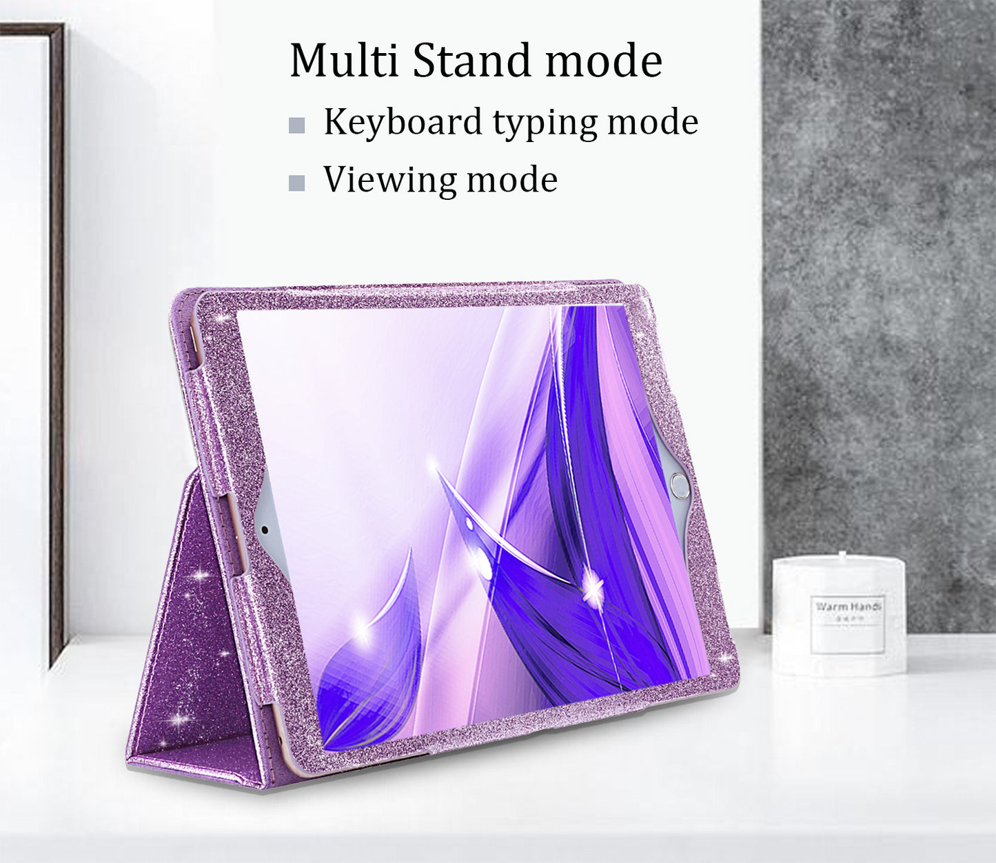Glitter Smart Cover，iPad Case 9.7 inch  for iPad 2/3/4 generation