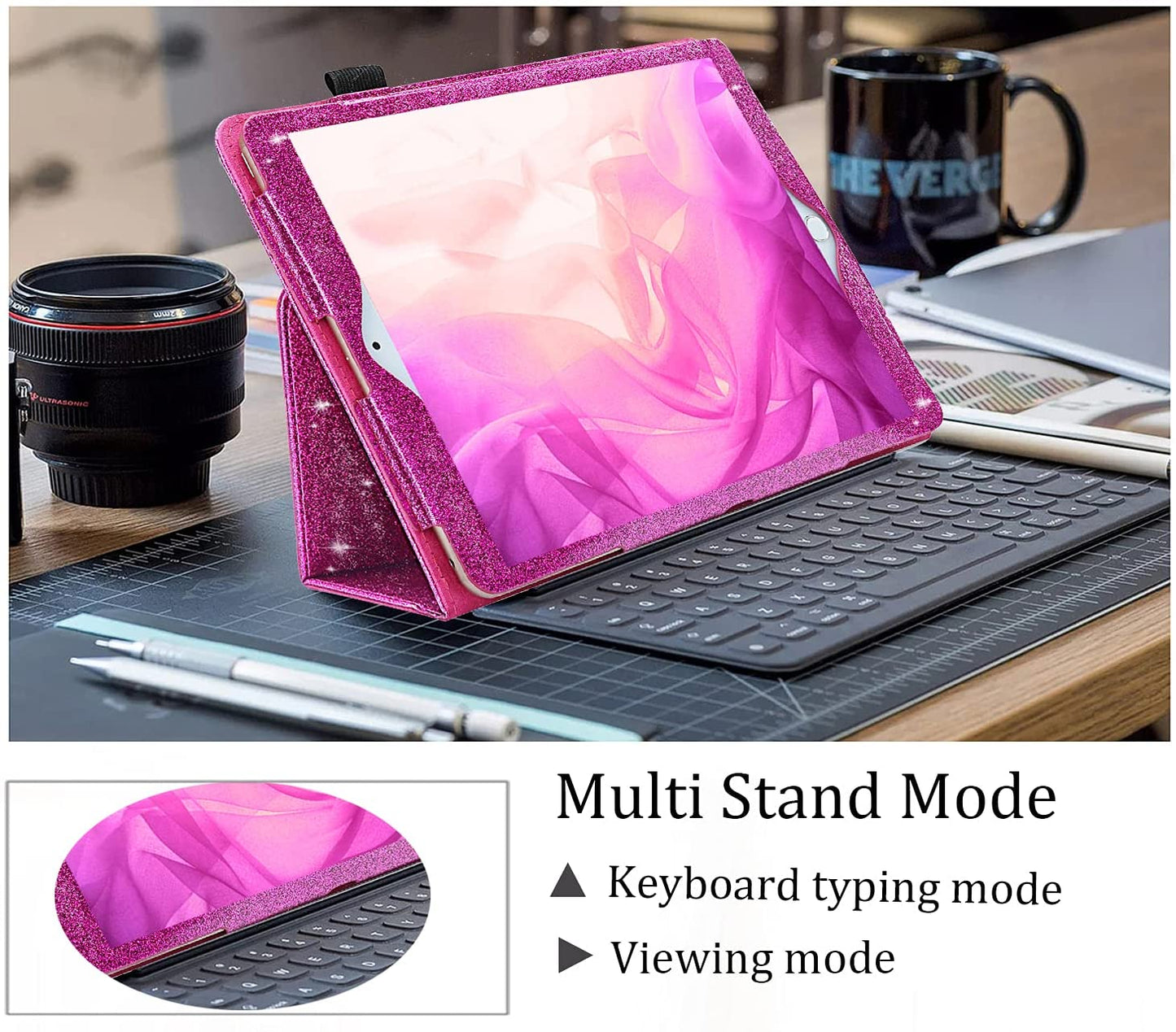 Case For iPad Mini 1/2/3 With Sparkle PU Leather Smart Cover