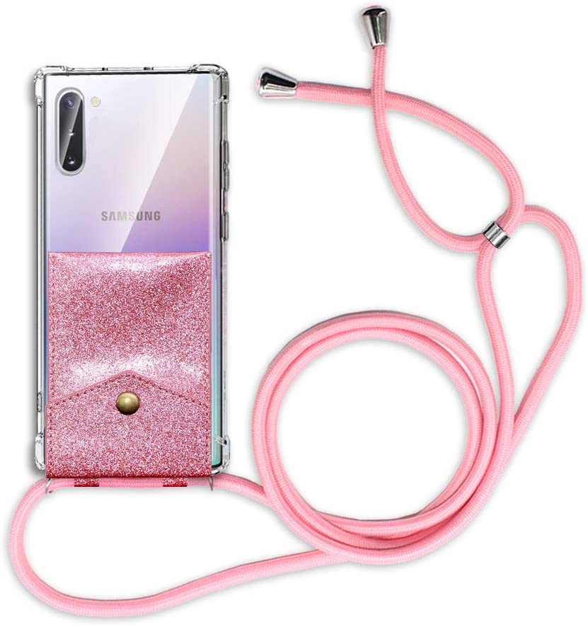 FANSONG Galaxy Note 10 Case, Phone Cover Corner with Neck Strap