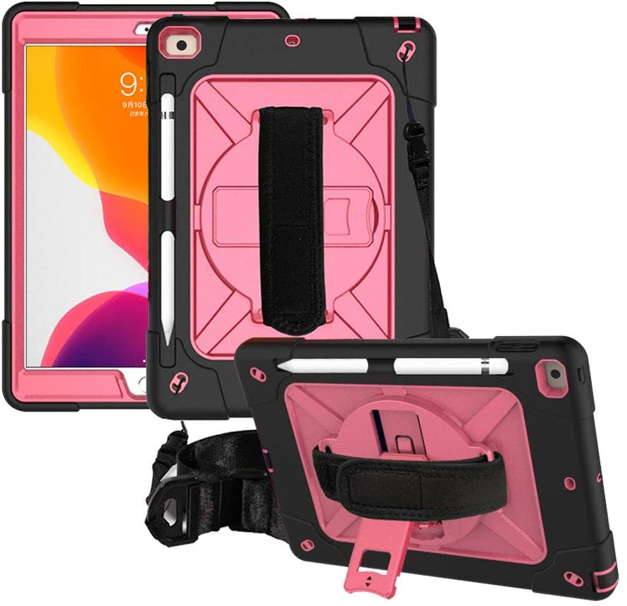 Case For iPad 10.2 with Pen Slot Hand & Shoulder Strap iPad 7th Generation