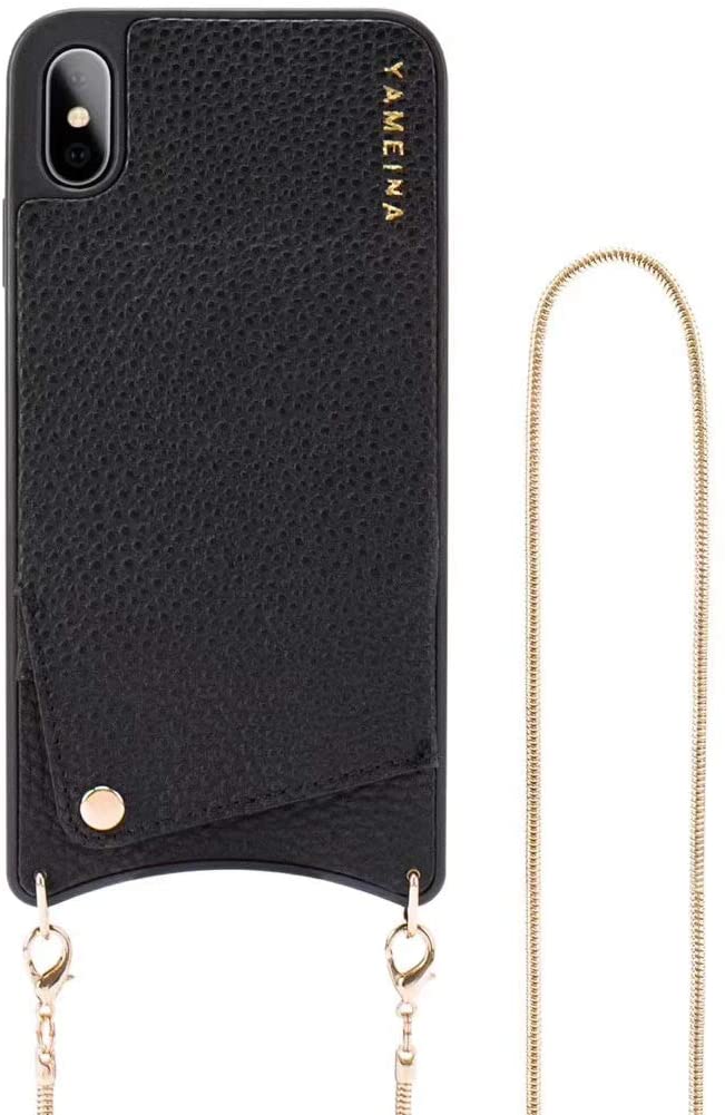 Mobile Case for iPhone XR Wallet Case with Cross-Body Chain