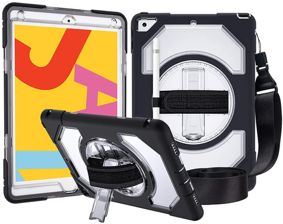 Case For iPad 10.2 with Pen Slot Hand & Shoulder Strap iPad 7th Generation