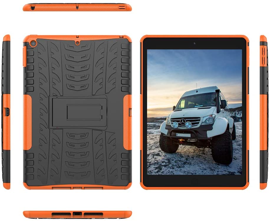 FANSONG Case For Apple iPad 10.2-Inch(2019 ) iPad 7th Cover (Orange) Kickstand Shockproof