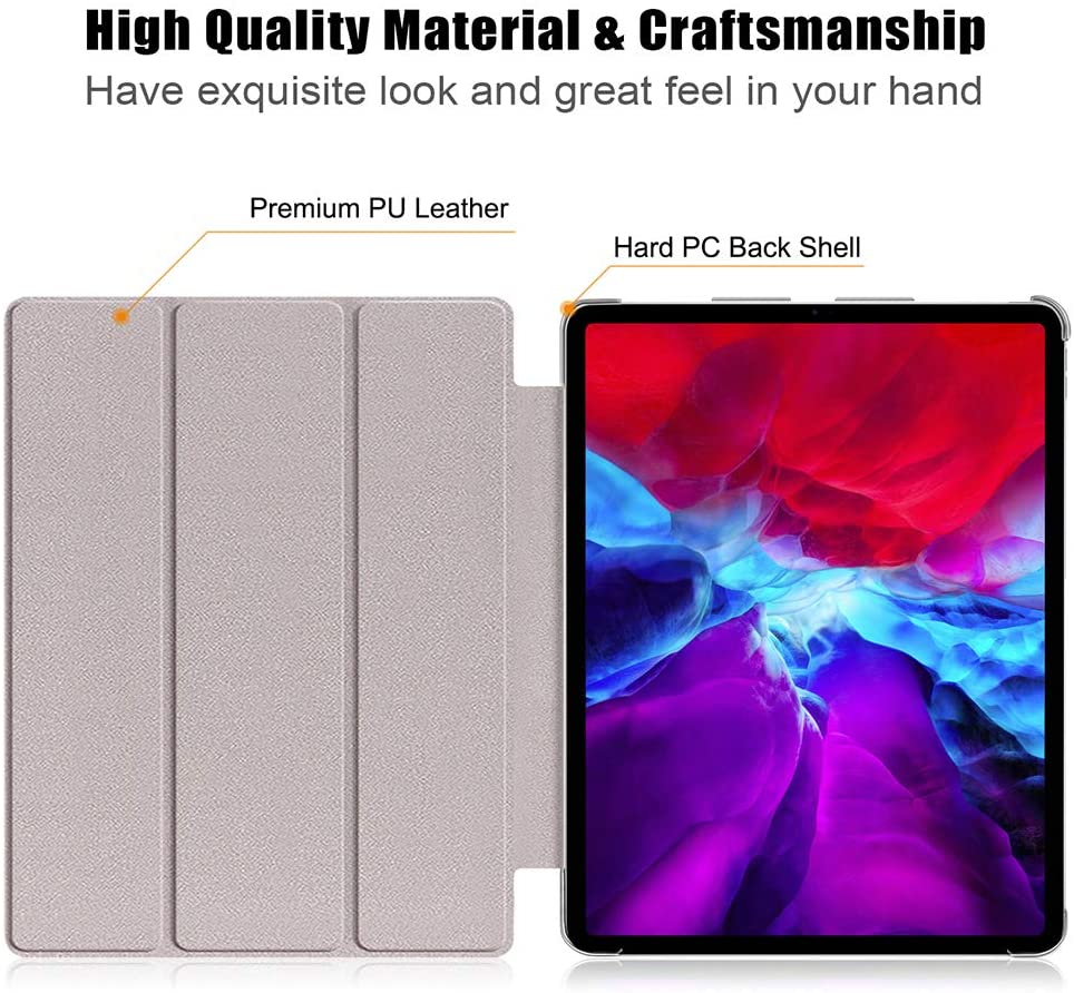 iPad Pro 12.9 Case 2020 - PU Leather Smart Cover for iPad Pro 12.9'' A2069 A2232 Tablet