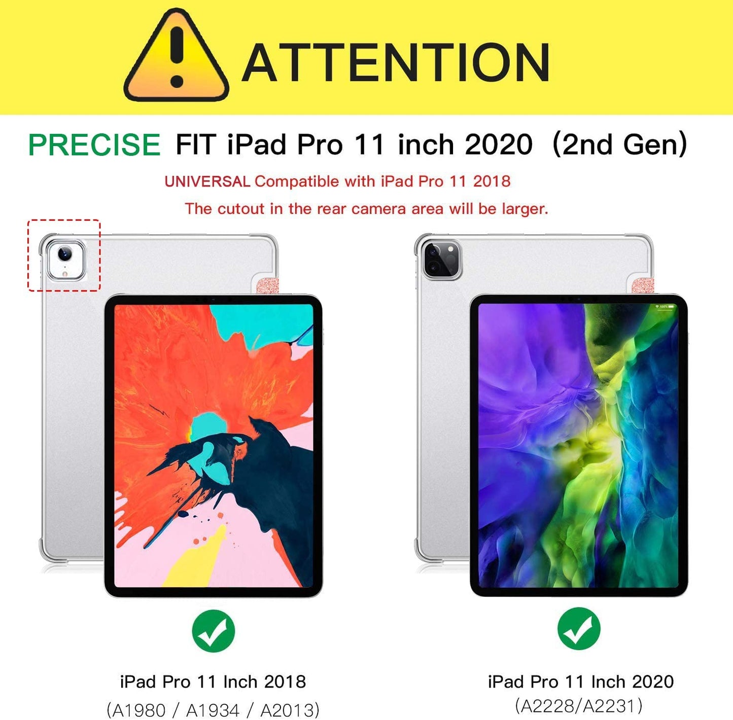 FANSONG Case for New iPad Pro 11" 2020,  Cover for Apple iPad Pro 11-inch 2020(2nd Gen), Pink