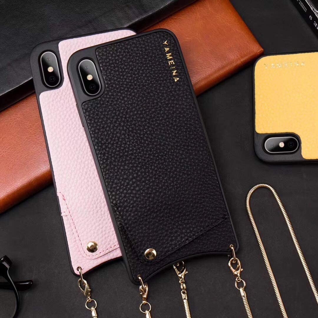 Mobile Case for iPhone XR Wallet Case with Cross-Body Chain